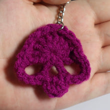 Load image into Gallery viewer, Poison Berry Crochet Skull Keychain
