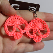 Load image into Gallery viewer, Neon Juice Crochet Skull Earrings