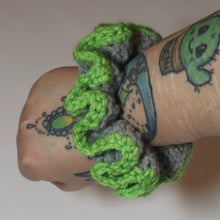 Load image into Gallery viewer, Gargoyle Green Crochet Scrunchie