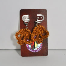 Load image into Gallery viewer, Golden Star Crochet Skull Earrings