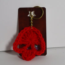 Load image into Gallery viewer, Vampire Fang Crochet Skull Keychain