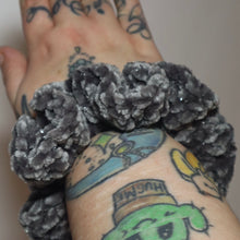 Load image into Gallery viewer, Concrete Cat Crochet Velvet Scrunchie