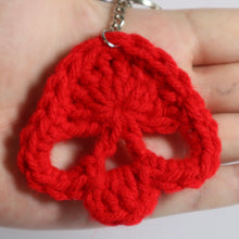 Load image into Gallery viewer, Fire Vampire Crochet Skull Keychain