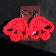 Load image into Gallery viewer, Fall Apple Crochet Skull Earrings