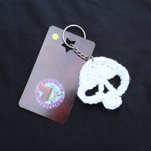 Load image into Gallery viewer, Glow Skeleton Crochet Skull Keychain