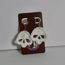 Load image into Gallery viewer, Born Wild Crochet Skull Earrings