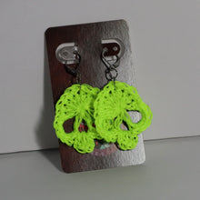 Load image into Gallery viewer, Neon Candy Crochet Skull Earrings