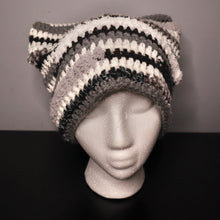 Load image into Gallery viewer, Gray and Ghosted Crochet Cat Hat