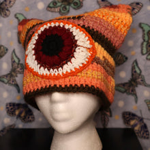 Load image into Gallery viewer, Cinnamon Pumpkin Eyeball Cat Hat