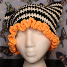 Load image into Gallery viewer, Orange Raccoon Frilly Cat Hat