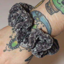 Load image into Gallery viewer, Concrete Cat Crochet Velvet Scrunchie