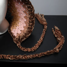 Load image into Gallery viewer, Fall Mocha Sparkle Crochet Hood