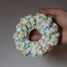 Load image into Gallery viewer, Monster Confetti Crochet Velvet Scrunchie