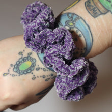 Load image into Gallery viewer, Static Television Crochet Velvet Scrunchie