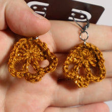 Load image into Gallery viewer, Golden Star Crochet Skull Earrings