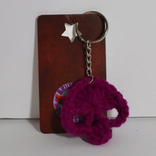 Load image into Gallery viewer, Poison Berry Crochet Skull Keychain