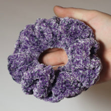 Load image into Gallery viewer, Static Television Crochet Velvet Scrunchie