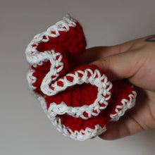 Load image into Gallery viewer, Fangs of Red Crochet Scrunchie