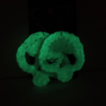 Load image into Gallery viewer, Glow in the Dark Crochet Skull Earrings