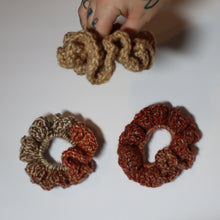 Load image into Gallery viewer, Fall Puzzle Pieces Crochet Scrunchies