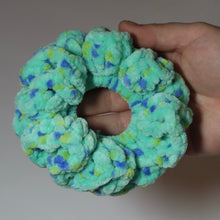 Load image into Gallery viewer, Polka Dot Monster Crochet Velvet Scrunchie