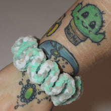 Load image into Gallery viewer, Monster Hugs Crochet Velvet Scrunchie