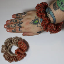Load image into Gallery viewer, Fall Puzzle Pieces Crochet Scrunchies