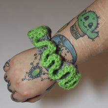 Load image into Gallery viewer, Gargoyle Green Crochet Scrunchie