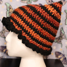 Load image into Gallery viewer, Halloween Stripes Frilly Cat Hat