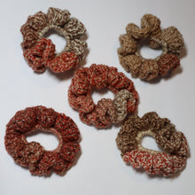 Load image into Gallery viewer, Fall Puzzle Pieces Crochet Scrunchies