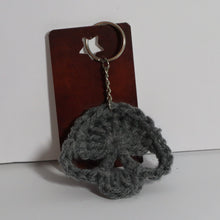 Load image into Gallery viewer, Sword of Secrets Crochet Skull Keychain