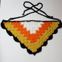 Load image into Gallery viewer, Candy Corn Crochet Scalloped Bandana