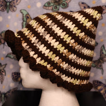 Load image into Gallery viewer, Chocolate Stripes Frilly Cat Hat