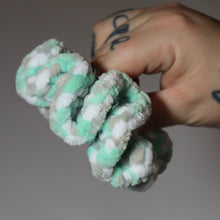 Load image into Gallery viewer, Monster Hugs Crochet Velvet Scrunchie