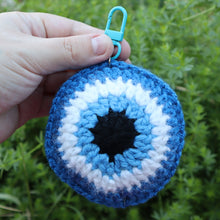 Load image into Gallery viewer, Blue Waters Puffy Evil Eye Keychain