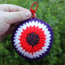 Load image into Gallery viewer, Purple Rose Puffy Evil Eye Keychain