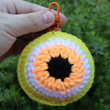 Load image into Gallery viewer, Neon Candy Corn Puffy Evil Eye Keychain
