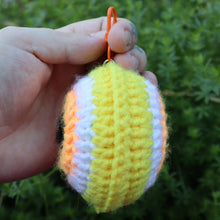 Load image into Gallery viewer, Neon Candy Corn Puffy Evil Eye Keychain