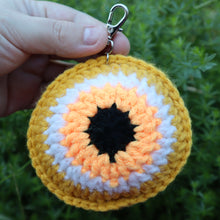Load image into Gallery viewer, Candy Corn Maze Puffy Evil Eye Keychain