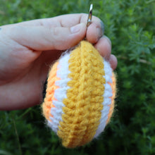 Load image into Gallery viewer, Candy Corn Maze Puffy Evil Eye Keychain