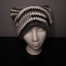 Load image into Gallery viewer, Gray and Ghosted Crochet Cat Hat