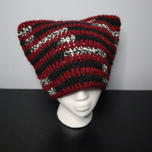 Load image into Gallery viewer, Striped Bite Crochet Cat Hat
