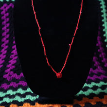 Load image into Gallery viewer, Red Thorns Crochet Beaded Necklace