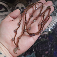Load image into Gallery viewer, Dusty Moon Sparkle Crochet Beaded Necklace