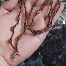 Load image into Gallery viewer, Dusty Moon Sparkle Crochet Beaded Necklace
