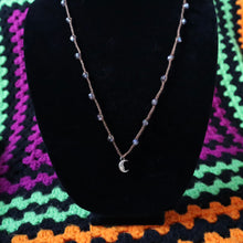 Load image into Gallery viewer, Dusty Moon Sparkle Crochet Beaded Necklace