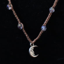 Load image into Gallery viewer, Dusty Moon Sparkle Crochet Beaded Necklace