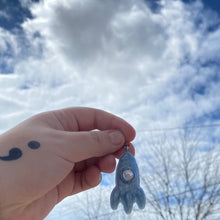 Load image into Gallery viewer, Sky Gray Rocket Ship Earrings🚀