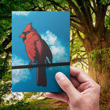 Load image into Gallery viewer, Cardinal in the Sky 5x7 Art Print by Alexis Kennedy