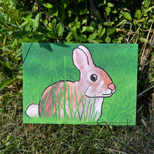 Load image into Gallery viewer, Bunny in the Grass 5x7 Art Print by Alexis Kennedy